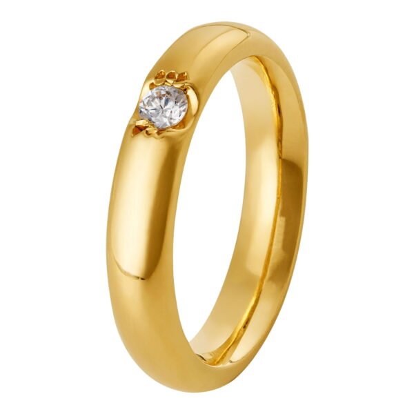 Aliança de Casamento Abaulada com Brilhante