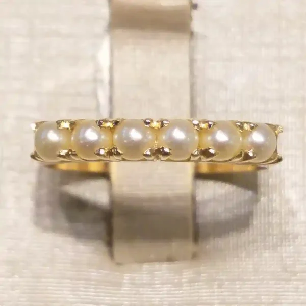 Anel Meia Aliança de Pérolas 3 mm - Image 3