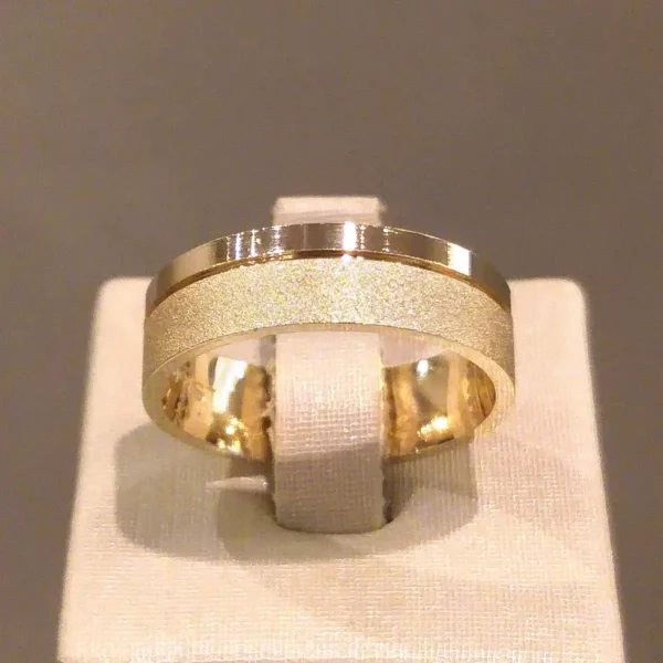 Par de Alianças de Casamento Reta Mista