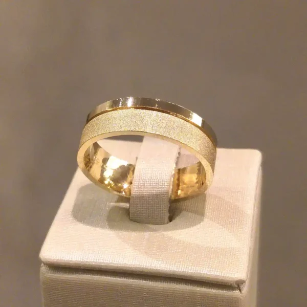 Par de Alianças de Casamento Reta Mista - Image 3