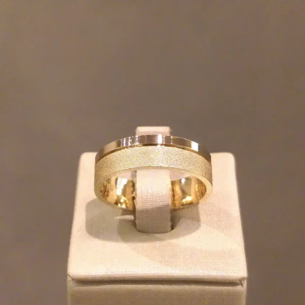 Par de Alianças de Casamento Reta Mista - Image 4