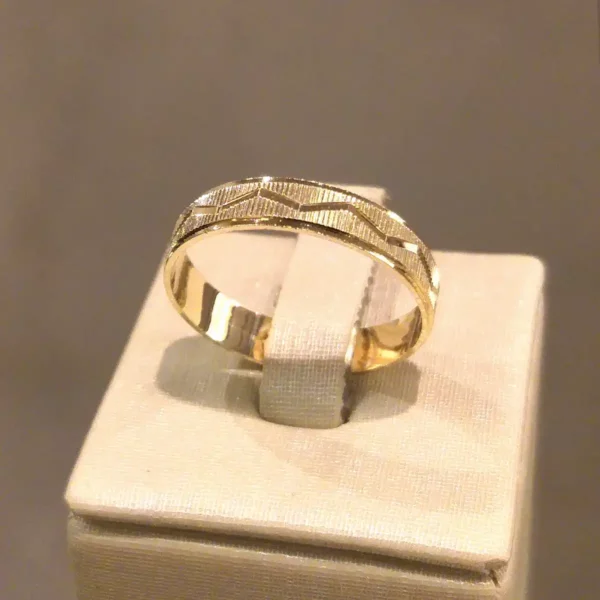 Par de Alianças de Casamento Reta Trabalhada - Image 3