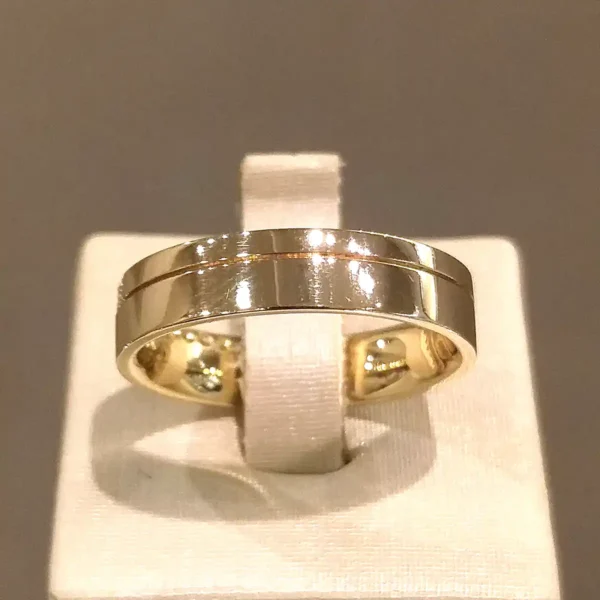 Par de Alianças de Casamento Reta 15 Brilhantes - Image 2