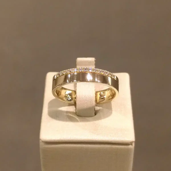 Par de Alianças de Casamento Reta 15 Brilhantes - Image 7