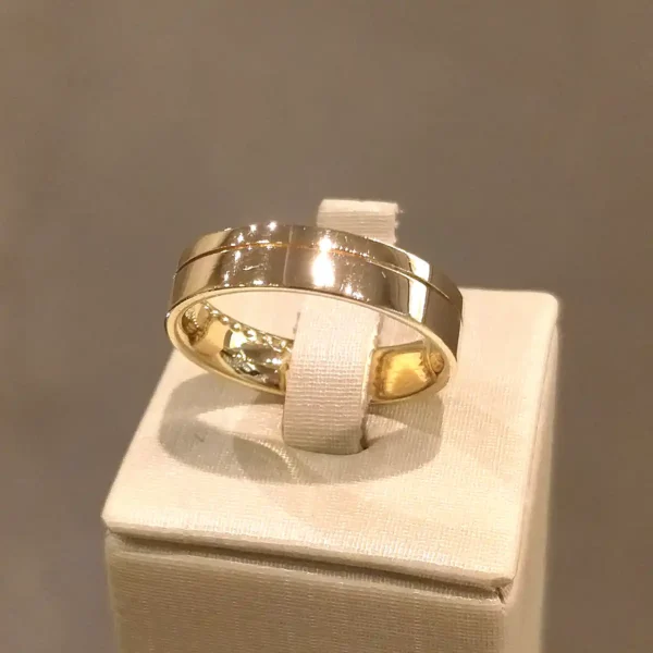 Par de Alianças de Casamento Reta 15 Brilhantes - Image 6