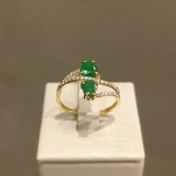 Anel de Jade Gotas com Brilhantes - Image 4